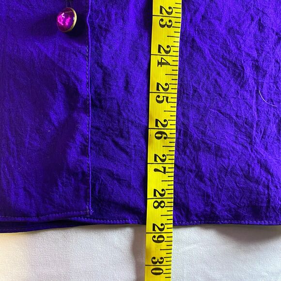 Vtg 80s Bedazzled Blazer / Shirt Wmn S Purple Yellow Lightening Bolts Halloween - Picture 4 of 10